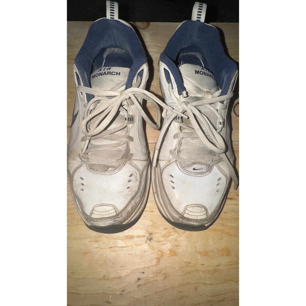 Nike Air Monarch IV Mens White Navy Silver Dad Shoes Sneakers ultimate DAD SHOES